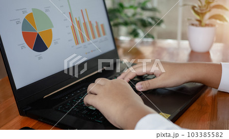 Human hand working on computer. business concept and communication technology Human hand working on computer. business concept and communication technology 103385582