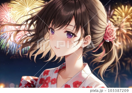 《AI画像》真夏の花火大会 103387209