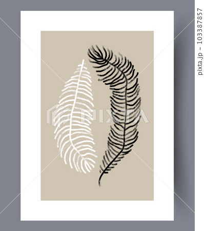 Abstract feathers aesthetics wall art print 103387857