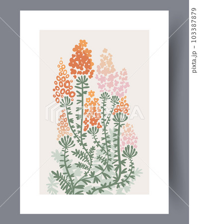Still life herbs blooming meadow wall art print 103387879