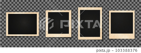 Photo frames isolated. Black empty squares and rectangles Photo frames isolated. Black empty squares and rectangles 103388376