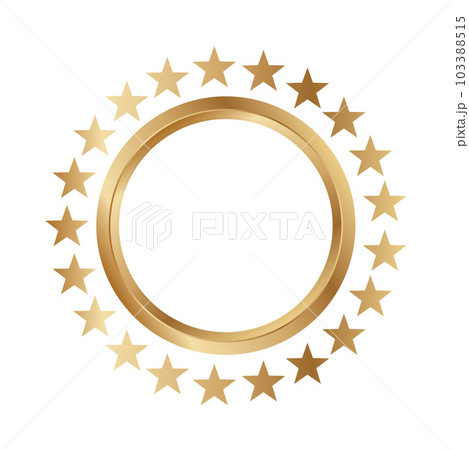 Golden circle with stars. Gold ring with stars vector 103388515