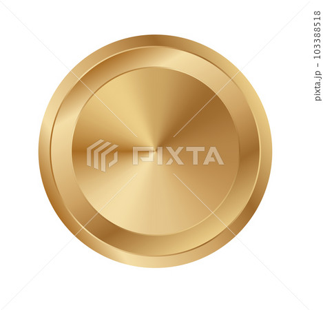 Golden circle ring vector. Realistic gold round disk 103388518