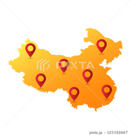 China map pin location vector illustration China map pin location vector illustration 103388667