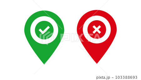 does donts map pin green and red vector pointer 103388693
