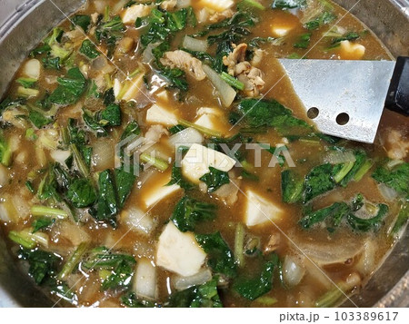 ほうれん草カレーに豆腐。 103389617