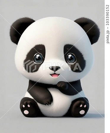 AI-generated 3D illustration of a cute panda - Stock Illustration  [103390152] - PIXTA