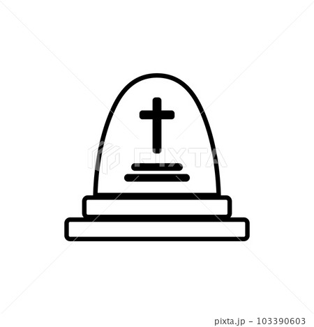 Grave icon on white. 103390603