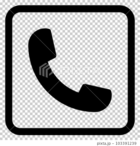 電話聽筒簡單方形圖標（黑色） 103391239