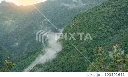 Mist on green mountain at the morning. Early morning in Thailand mountains. Mist on green mountain at the morning. Early morning in Thailand mountains. 103391651