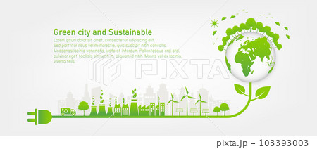 Banner Green city and Sustainability development, Eco friendly, Carbon footprint reduction concept Banner Green city and Sustainability development, Eco friendly, Carbon footprint reduction concept 103393003
