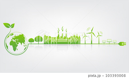 Eco friendly, Green city and sustainability development concept, vector illustration 103393008