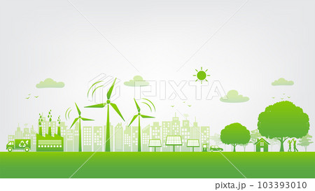 Eco friendly, Green city and sustainability development concept, vector illustration 103393010