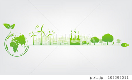 Eco friendly, Green city and sustainability development concept, vector illustration 103393011