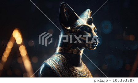 Bastet, half woman half cat goddess, ai based Bastet, half woman half cat goddess, ai based 103393587