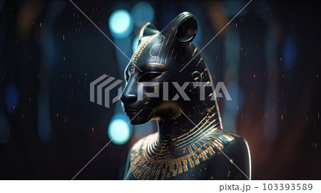 Premium Photo | Bastet half woman half cat goddess ai based