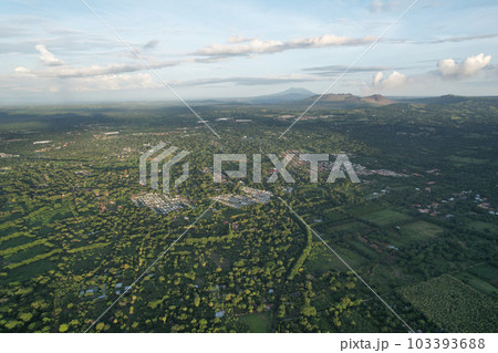 Green Nicaragua landscape with mountains 103393688