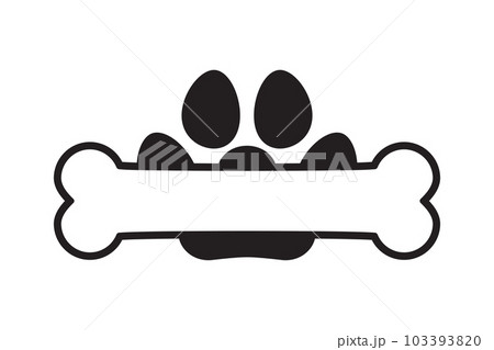 Paw print monogram template. Pet banner with paw print 103393820