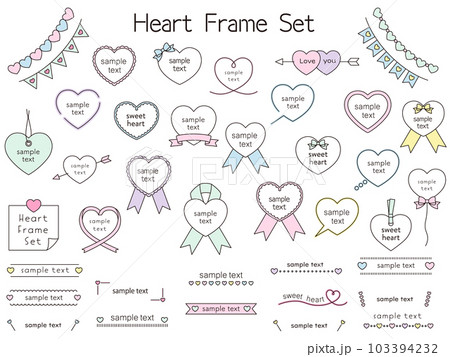 いろんなハートのフレームセット 103394232
