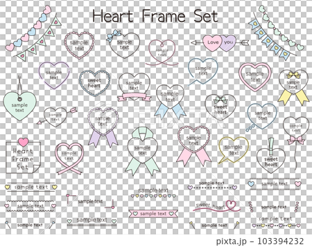 いろんなハートのフレームセット 103394232