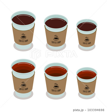 ホットコーヒーと紅茶のアイソメトリックベクターイラスト ホットコーヒーと紅茶のアイソメトリックベクターイラスト 103394698