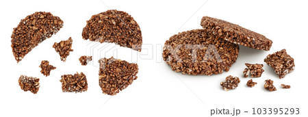 amaranth cookies with carob isolated on white background. Healthy food. Top view. Flat lay 103395293