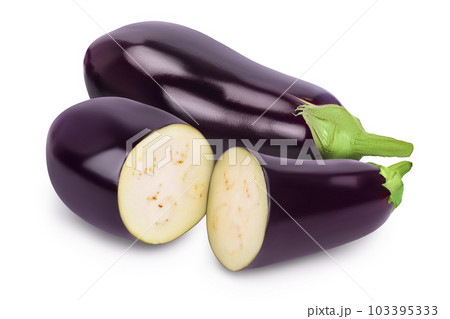Eggplant or aubergine isolated on white background with full depth of field 103395333