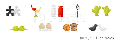 Salt and Pepper Shaker or Pot as Ceramic Shaped Condiment Dispenser Vector Set Salt and Pepper Shaker or Pot as Ceramic Shaped Condiment Dispenser Vector Set 103396523
