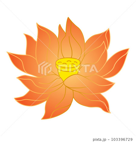 Lotus in oriental style. Chinese and japanese traditional illustration. 103396729