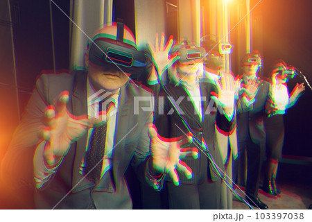 Businessman using vr technology. Toned image 103397038