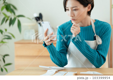 家計を管理する女性 103399954