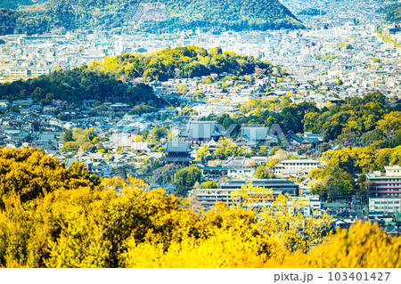 京都、将軍塚青龍殿から見る金戒光明寺 103401427