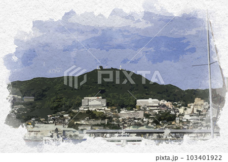 水彩画風　長崎　長崎港ターミナル　長崎県長崎市 103401922