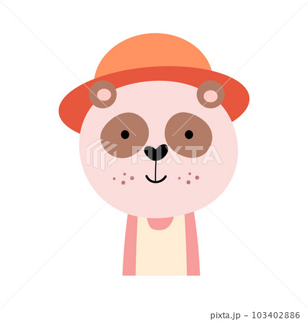 Panda bear with summer costume . Wildlife animals . Vector illustration . Panda bear with summer costume . Wildlife animals . Vector illustration . 103402886