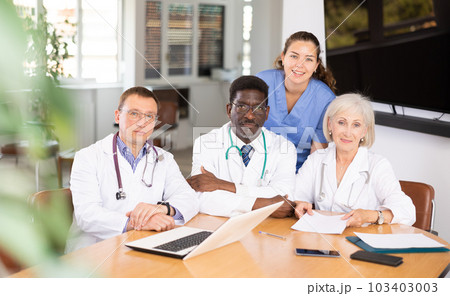 Snapshot of successful positive clinic staff for social networks and promotion of clinic sales Snapshot of successful positive clinic staff for social networks and promotion of clinic sales 103403003