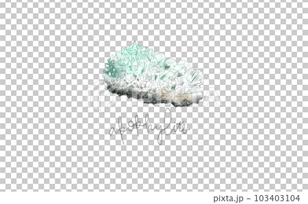 Apophyllite hand drawn watercolor illustration 103403104