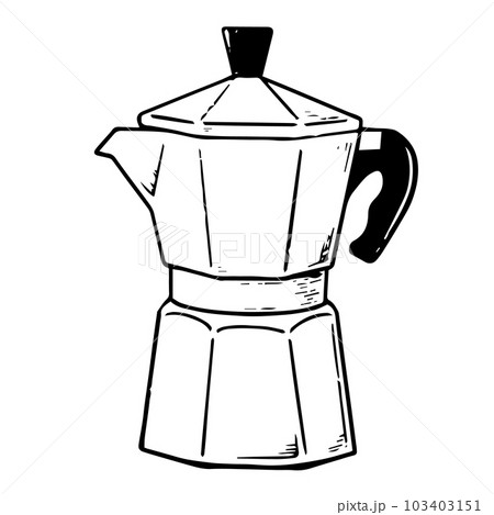 モノクロ　手描きのモカエキスプレス 103403151