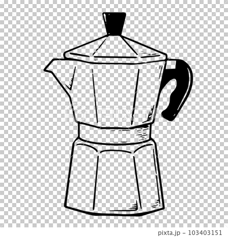 モノクロ　手描きのモカエキスプレス 103403151