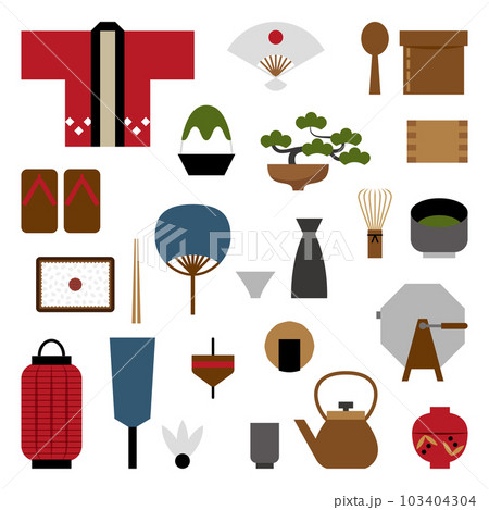 和風イメージ雑貨イラスト 和風イメージ雑貨イラスト 103404304