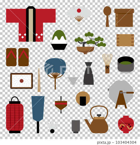 和風イメージ雑貨イラスト 和風イメージ雑貨イラスト 103404304