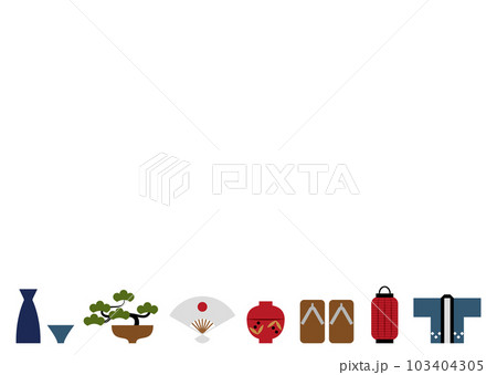 和風イメージのフレームイラスト 和風イメージのフレームイラスト 103404305