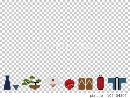 和風イメージのフレームイラスト 和風イメージのフレームイラスト 103404305