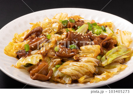 牛モツとキャベツの甘辛炒め 牛モツとキャベツの甘辛炒め 103405273