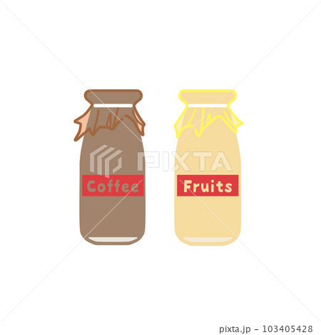 コーヒー牛乳とフルーツ牛乳のイラスト（カラー） 103405428