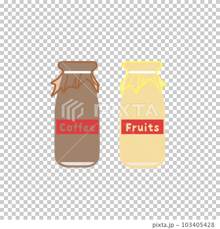 コーヒー牛乳とフルーツ牛乳のイラスト（カラー） 103405428