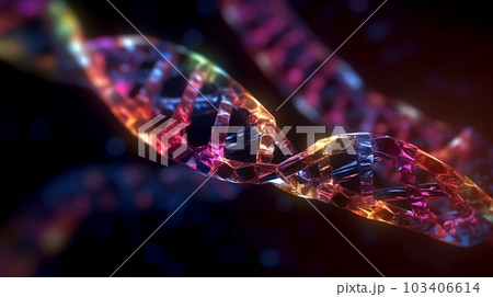 DNA molecules. Colorful of human chromosomes. Medicine. Medical science and biotechnology. Gene cell concept. Generative AI DNA molecules. Colorful of human chromosomes. Medicine. Medical science and biotechnology. Gene cell concept. Generative AI 103406614