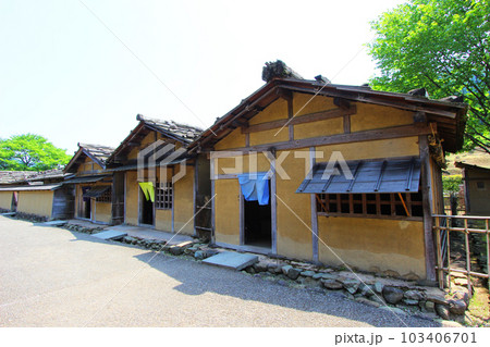 一乗谷朝倉氏遺跡 復原町並 一乗谷朝倉氏遺跡 復原町並 103406701