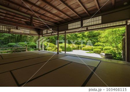 京都 新緑の詩仙堂 額縁庭園 京都 新緑の詩仙堂 額縁庭園 103408115