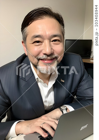 スーツ姿のパソコンを使う男性 スーツ姿のパソコンを使う男性 103408944
