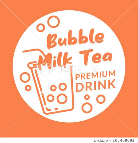 Bubble milk tea, premium drink logotype vector Bubble milk tea, premium drink logotype vector 103409092